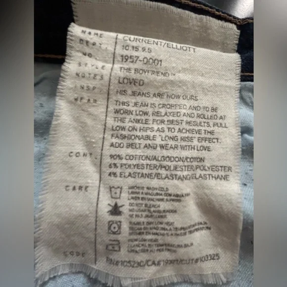 Current Elliott The Boyfriend Loved Jeans Size 29 Made in the USA - Picture 3 of 11